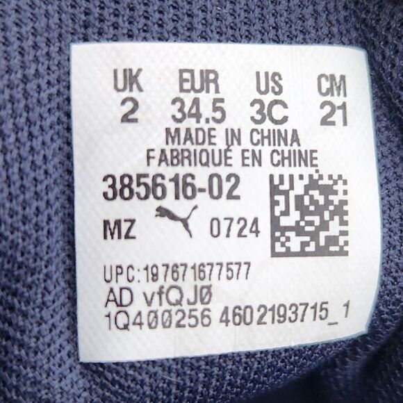 Puma Kids Rebound Blue White Layup Mid-Top Marbled Sole Sneakers Size 2 - Picture 13 of 16